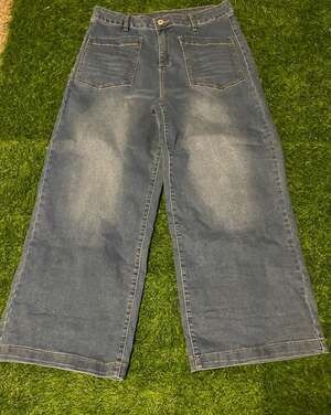 Sidefeel Women's High Waisted Wide Leg Jeans with Pockets Size 14